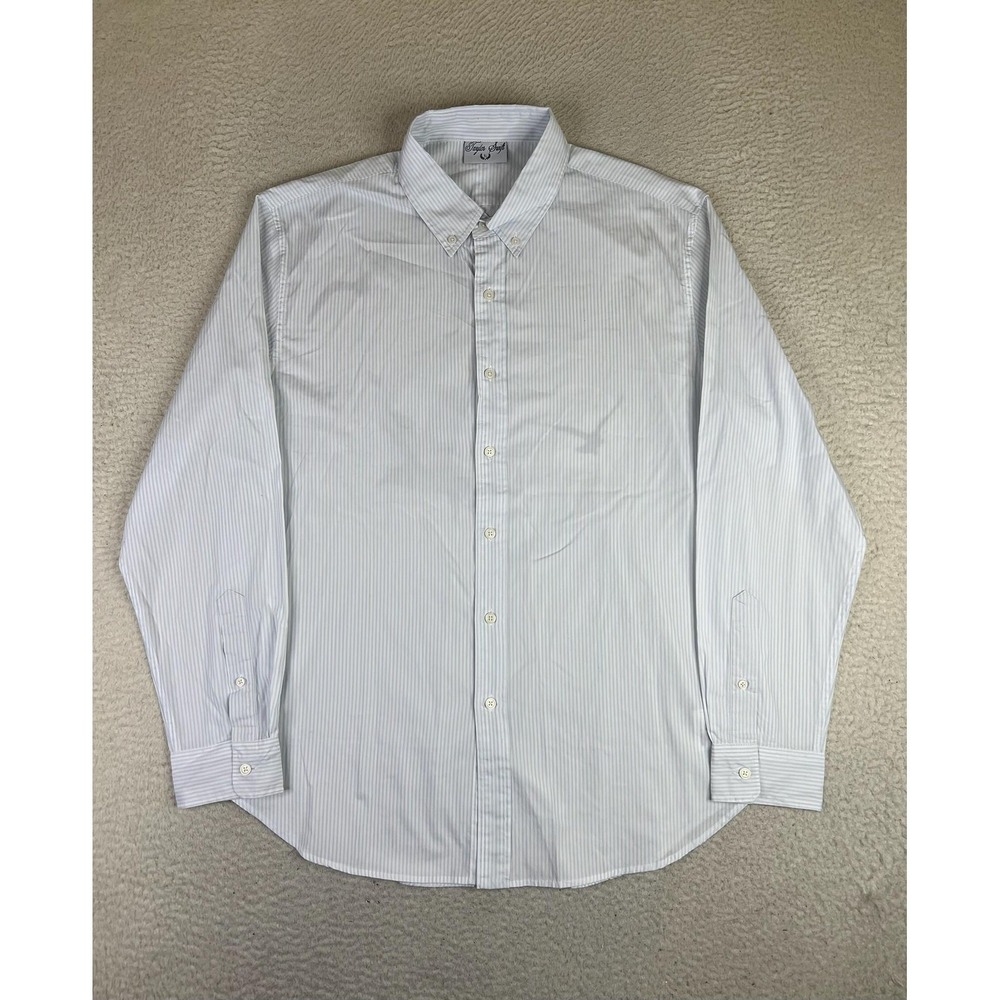 Taylor Swift Shirt Mens Large Blue Striped Button Long Sleeve Seagull 1989 - Picture 2 of 8